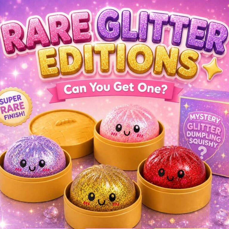 dumpling squishy rare glitter editions
