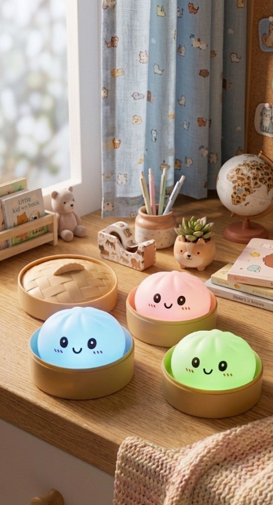 Dumpling squishy blue, pink and green